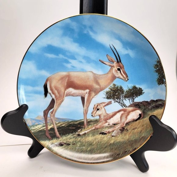 Slender Horned Gazelle Plate Endangered Animals Collectible China George Pd82 - Picture 1 of 2